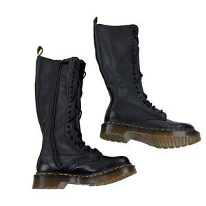 Dr. Martens 1B60 20-Eye & Zip Virginia Leather High Boots Womens Size 5 Black
